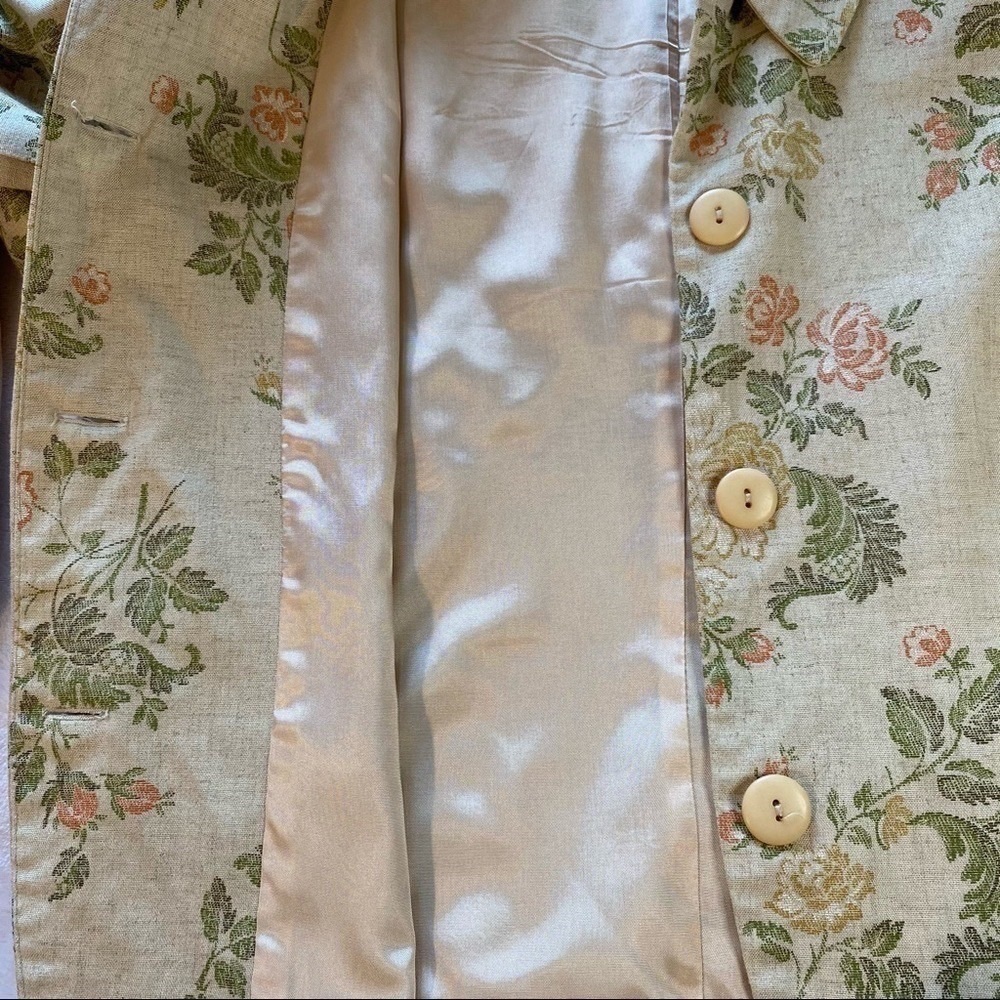Vintage Paul Harris Lined Floral Linen Rayon Blazer Size Large - Picture 12 of 15